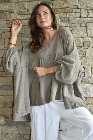 Suri Cushion Cotton Artist Smock Earth 